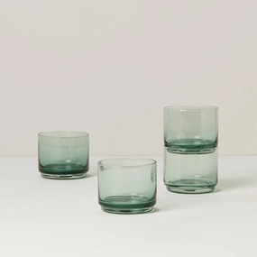 Tuscany Classics Stackable Green Short Glasses - Set Of 4easter decorations ,easter centerpiece 