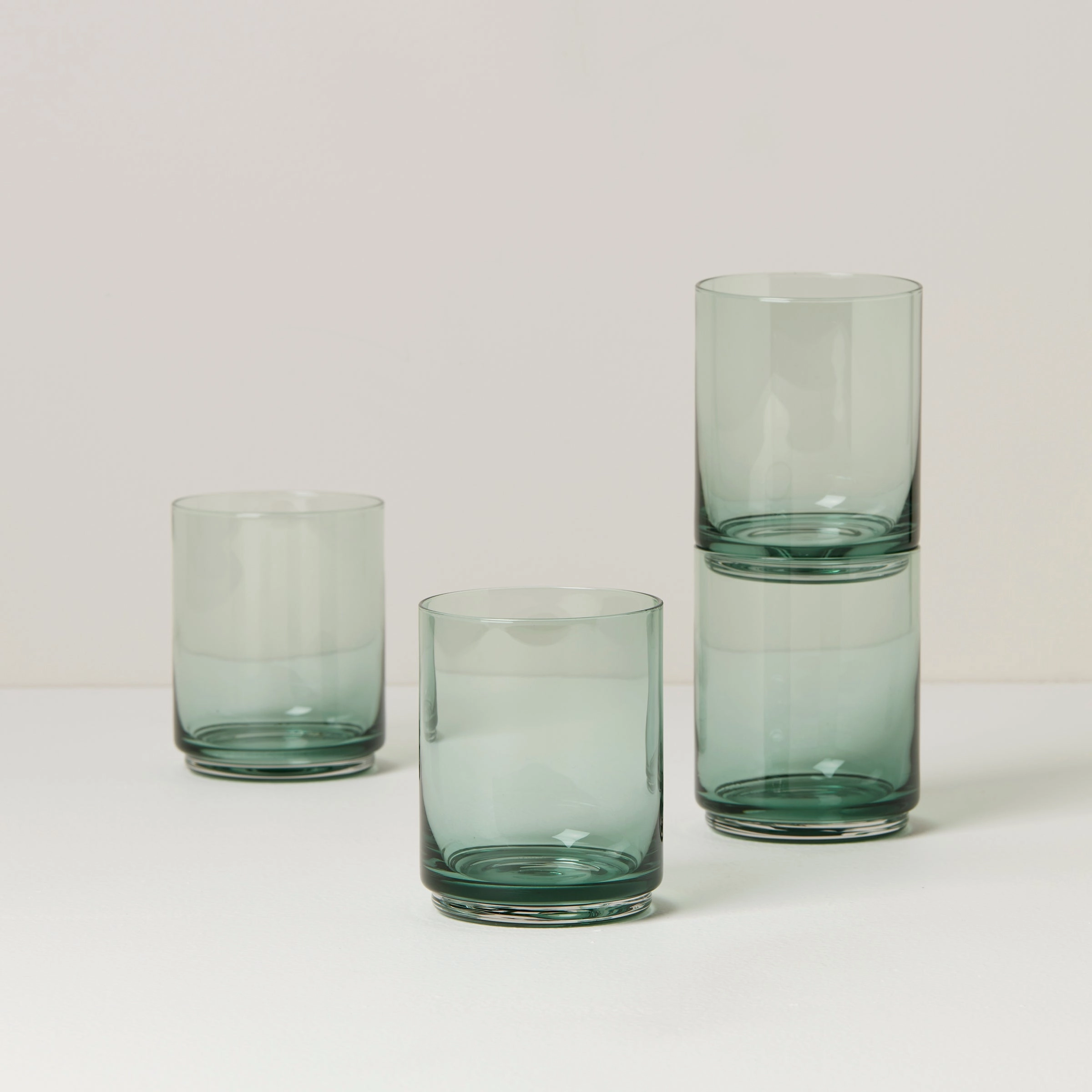 Tuscany Classics Stackable Green Tall Glasses - Set Of 4easter decorations ,easter centerpiece 