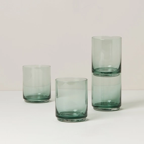 Tuscany Classics Stackable Green Tall Glasses - Set Of 4summer decor ,outdoor summer decor 