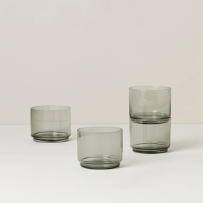 Tuscany Classics Stackable Smoke Short Glasses - Set Of 4thanksgiving decor ,thanksgiving centerpiece 