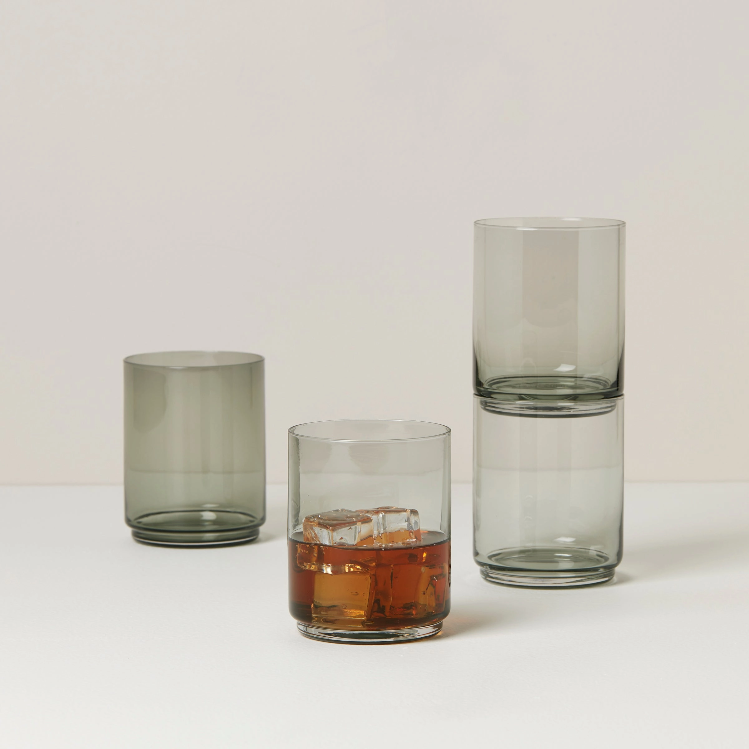 Tuscany Classics Stackable Smoke Tall Glasses - Set Of 4
