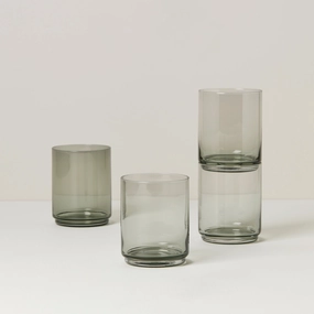 Tuscany Classics Stackable Smoke Tall Glasses - Set Of 4easter decorations ,easter centerpiece 