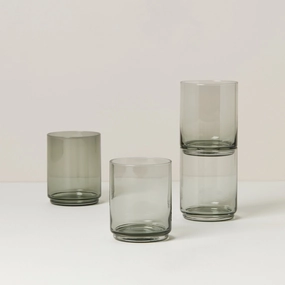 Tuscany Classics Stackable Smoke Tall Glasses - Set Of 4thanksgiving decor ,thanksgiving centerpiece 