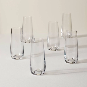 Tuscany Classics Stemless Flute Glasses - Set Of 6glass cups ,personalized mugs 