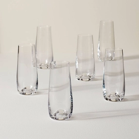 Tuscany Classics Stemless Flute Glasses - Set Of 6valentine's day decorations ,valentine's centerpiece 