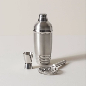 Tuscany Metal Shaker & Strainer Setglass cups ,personalized mugs 