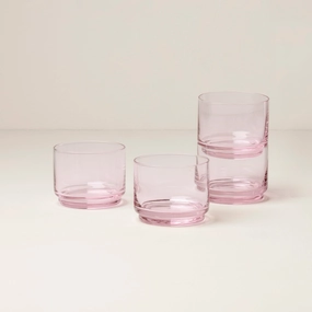 Tuscany Stackable Blush Short Glasses - Set Of 4glass cups ,personalized mugs 