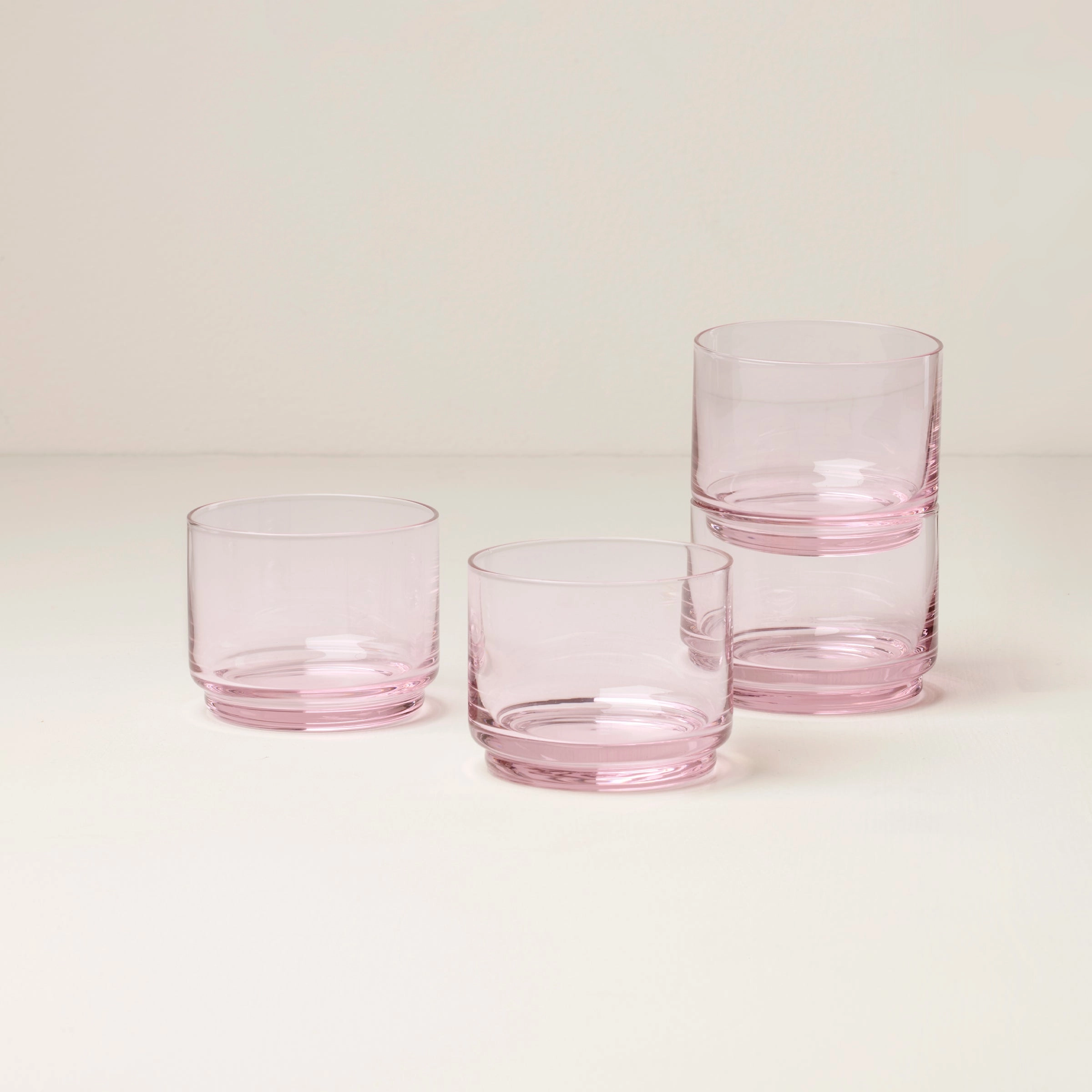 Tuscany Stackable Blush Short Glasses - Set Of 4glass cups ,personalized mugs 