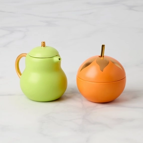 Tutti Fruity Pear & Orange Sugar & Creamer Setmodern kitchen decor ,kitchen dinner set ,dinnerware 