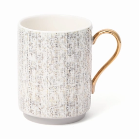Tweed Mug Grayglass cups ,personalized mugs 