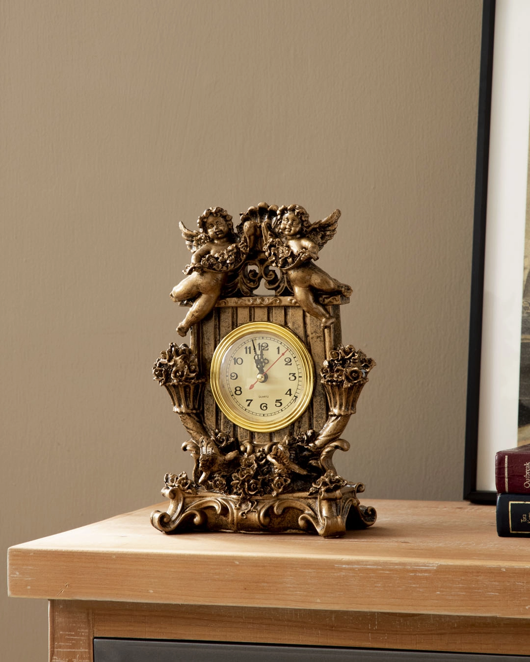 Twin Cherub Antique Table Clockhome decor ,wall decor 