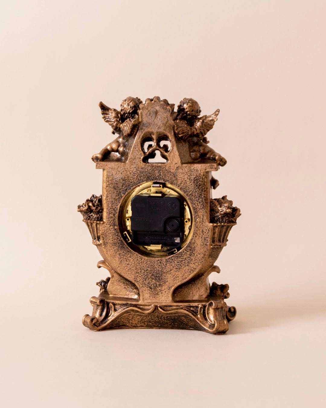 Twin Cherub Antique Table Clock
