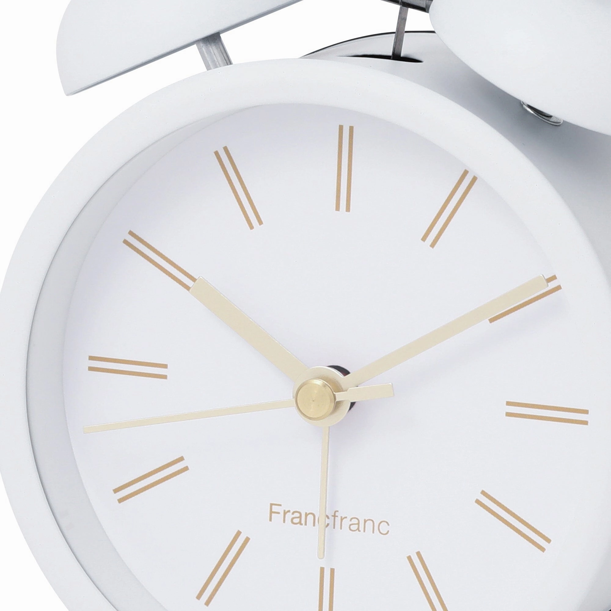 Twin Table Clock White