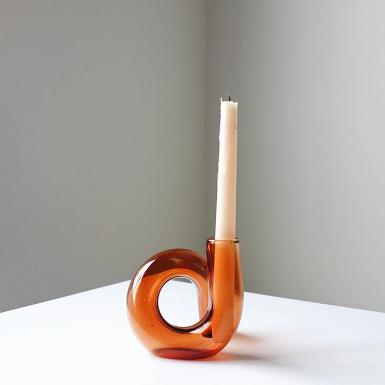 Twisted Glass Candle Holder