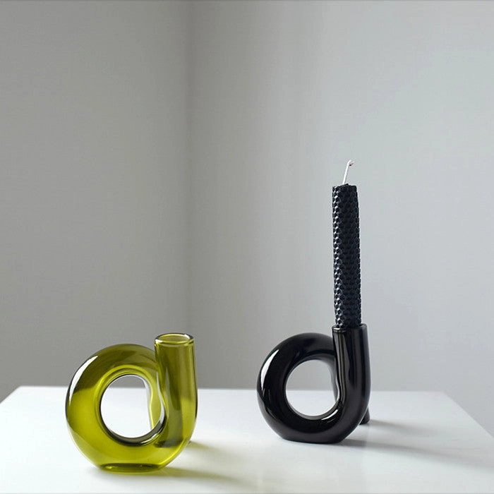 Twisted Glass Candle Holder