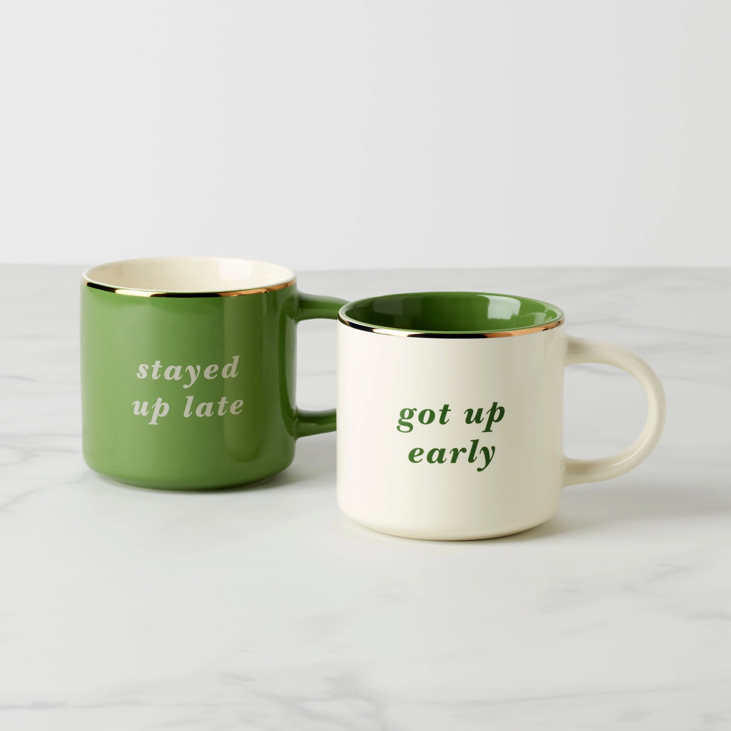 Two of a Kind Got Up Early & Stayed Up Late Mugs - Set of 2modern kitchen decor ,kitchen dinner set ,dinnerware 