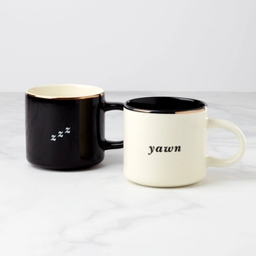 Two of a Kind Yawn & Zzz Mugs - Set of 2halloween party decor ,outdoor halloween decor 