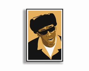 Tyler the Creator Illustrated Portraitmodern abstract painting decor