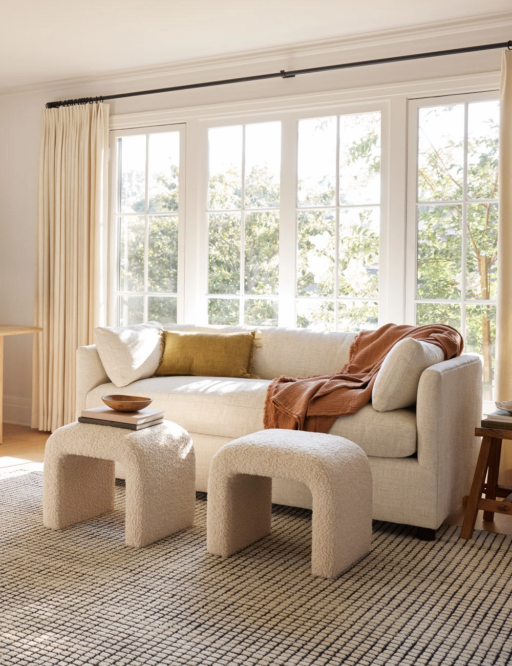Uma Hand-Knotted Wool Rugmodern color block patchwork rug