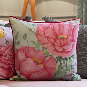 Valeria Printed Piped Cushion Sagebedding sets ,throw blankets 
