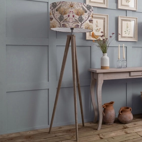 Varys Eva & Aratus Complete Floor Lamp Grey/Goldreplacement lampshade,White Linen Drum Lampshade for Table or Floor Lamp