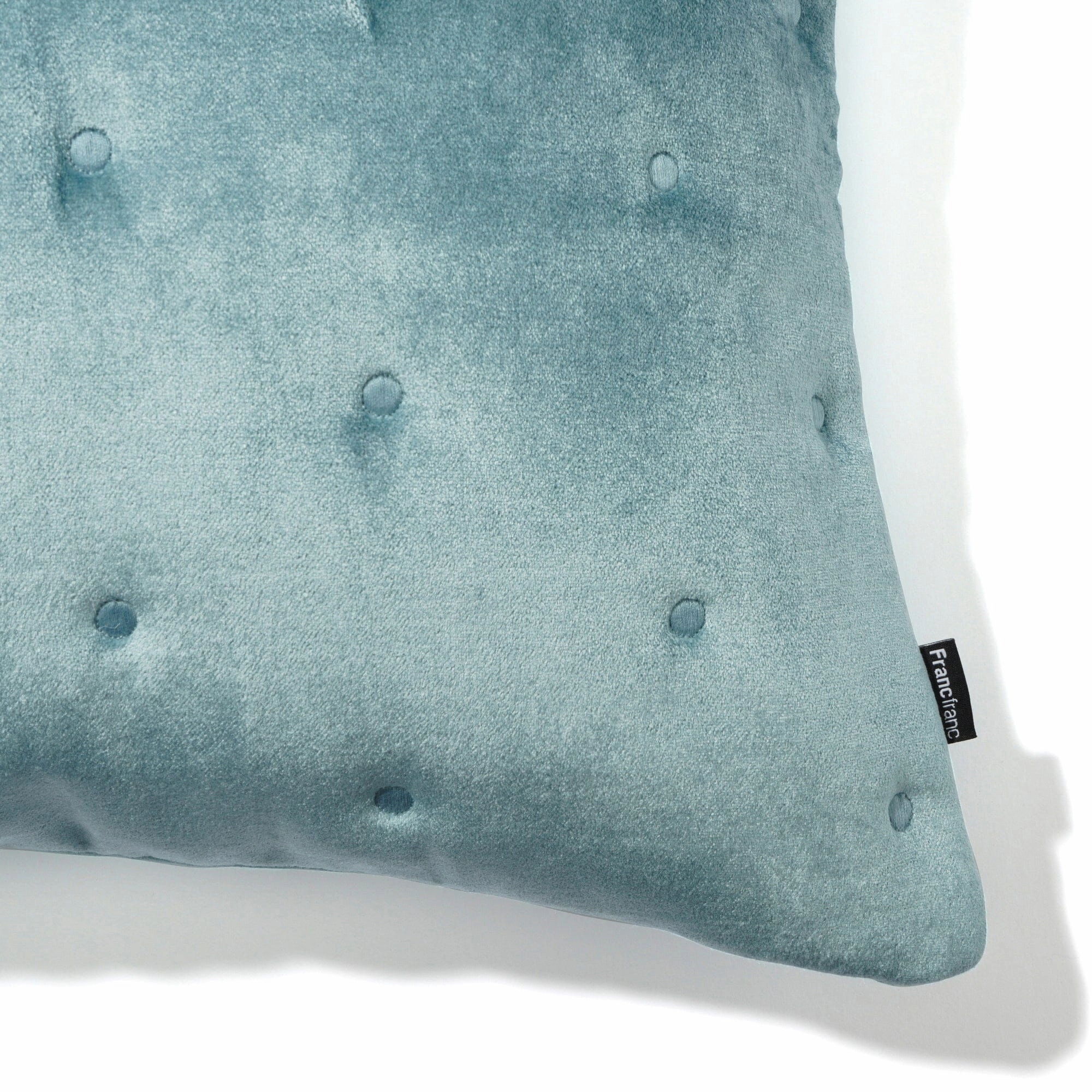 Velvet dot cushion cover 450 x 450 Blue
