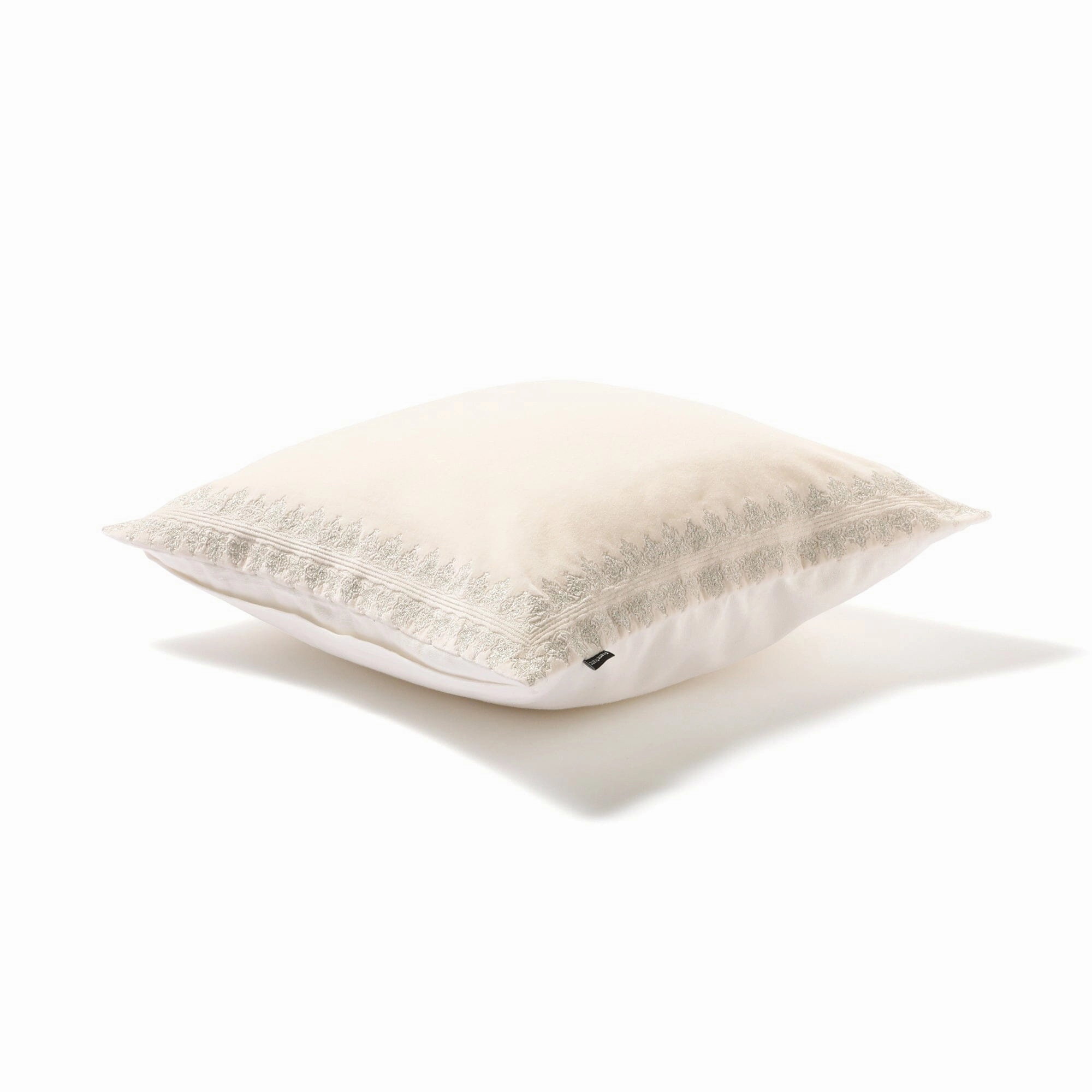 Velvet Frame Cushion Cover 450 X 450 White X Silver