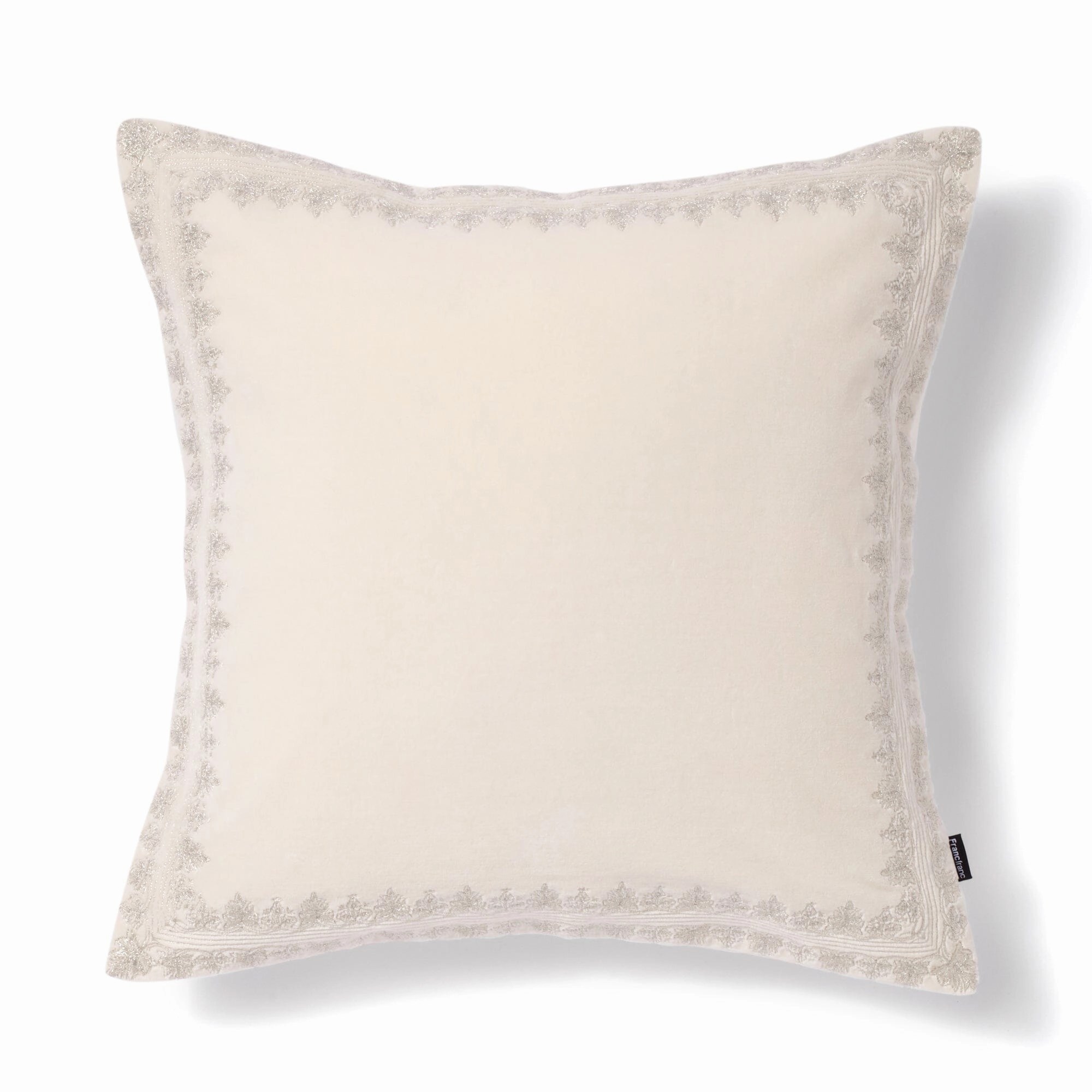 Velvet Frame Cushion Cover 450 X 450 White X Silverbedding sets ,throw blankets 