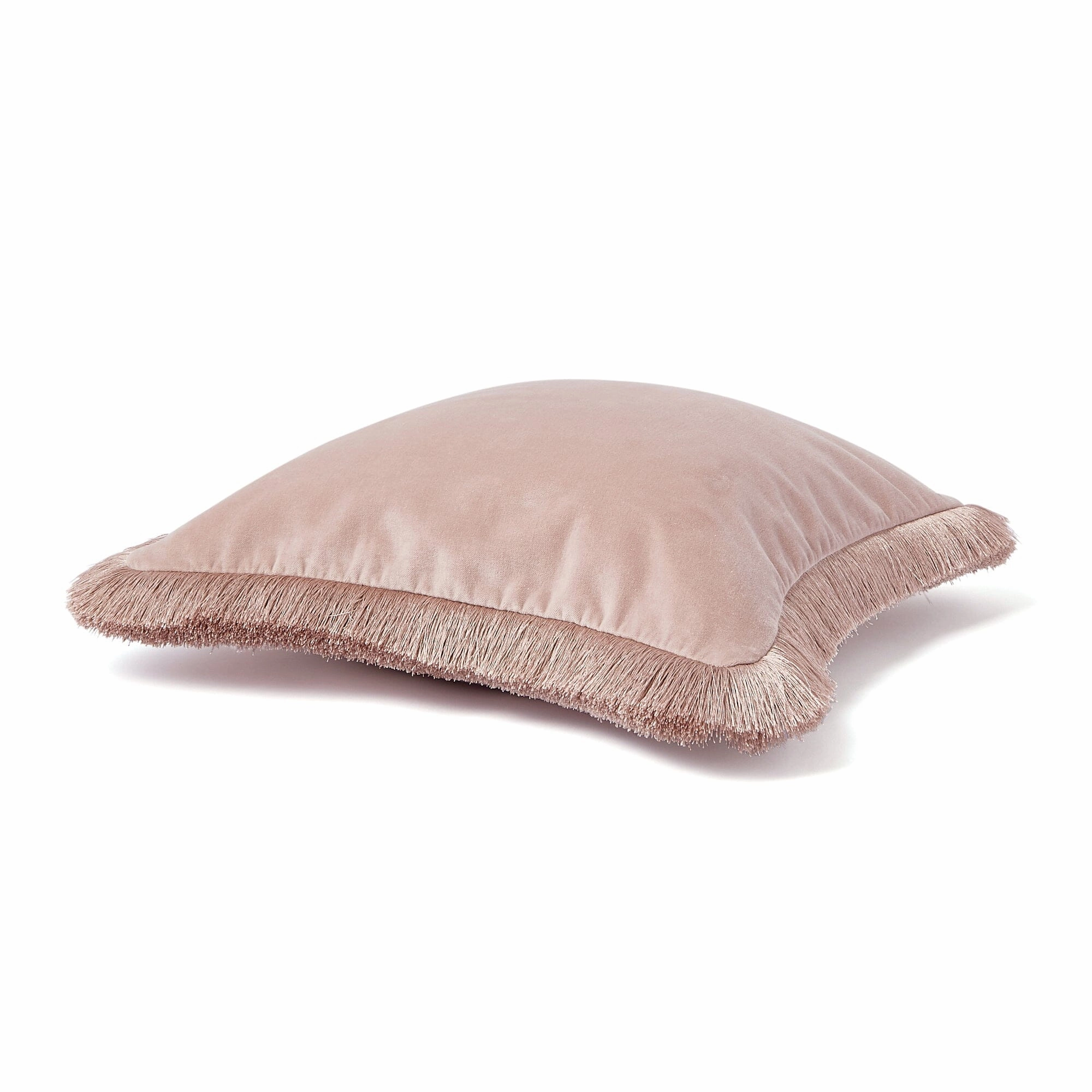 Velvet Fringe Cushion Cover 450 X 450 Pink