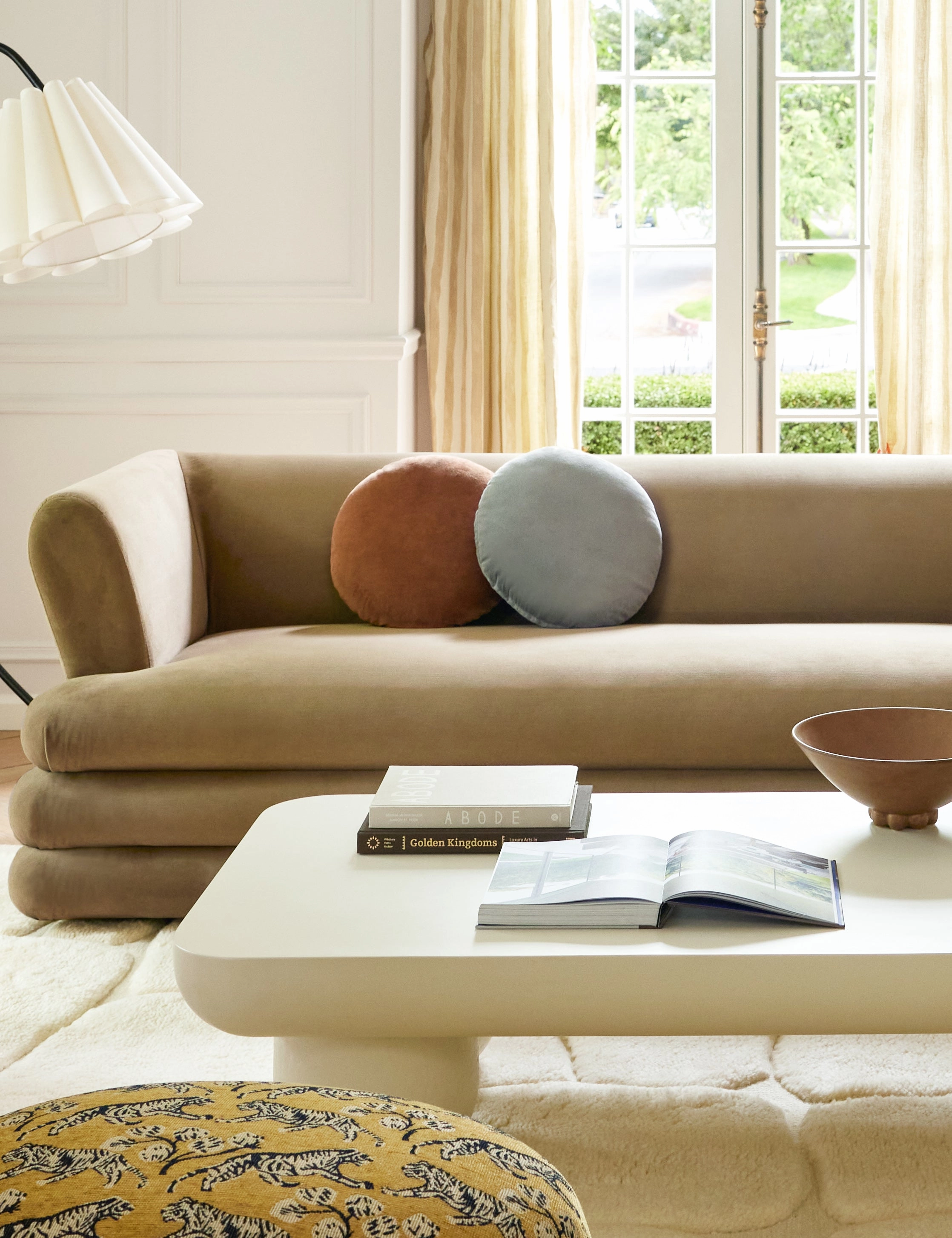 Velvet Round Pillow by Sarah Sherman Samuel