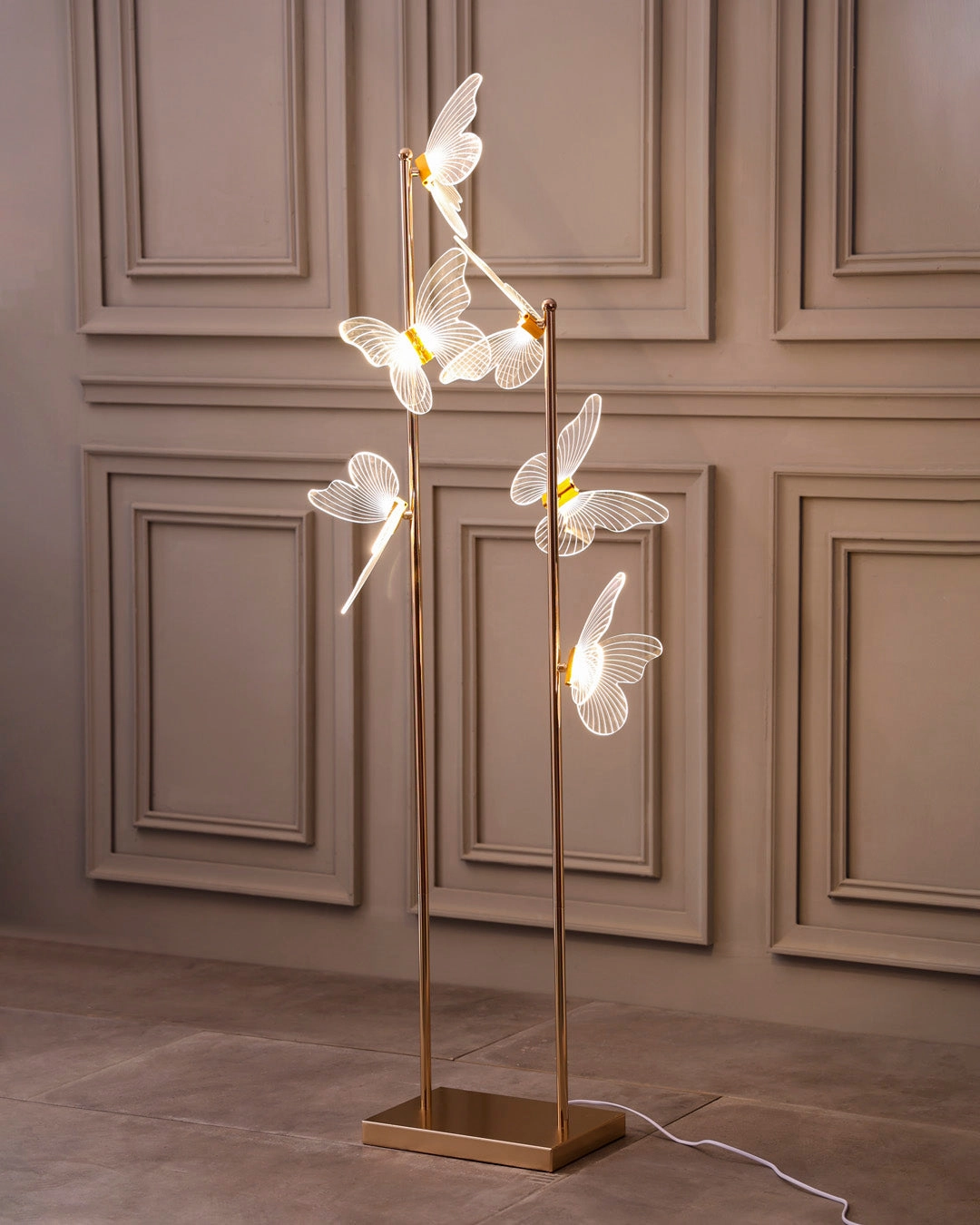 Vertical Floating Butterfly Floor Lamp