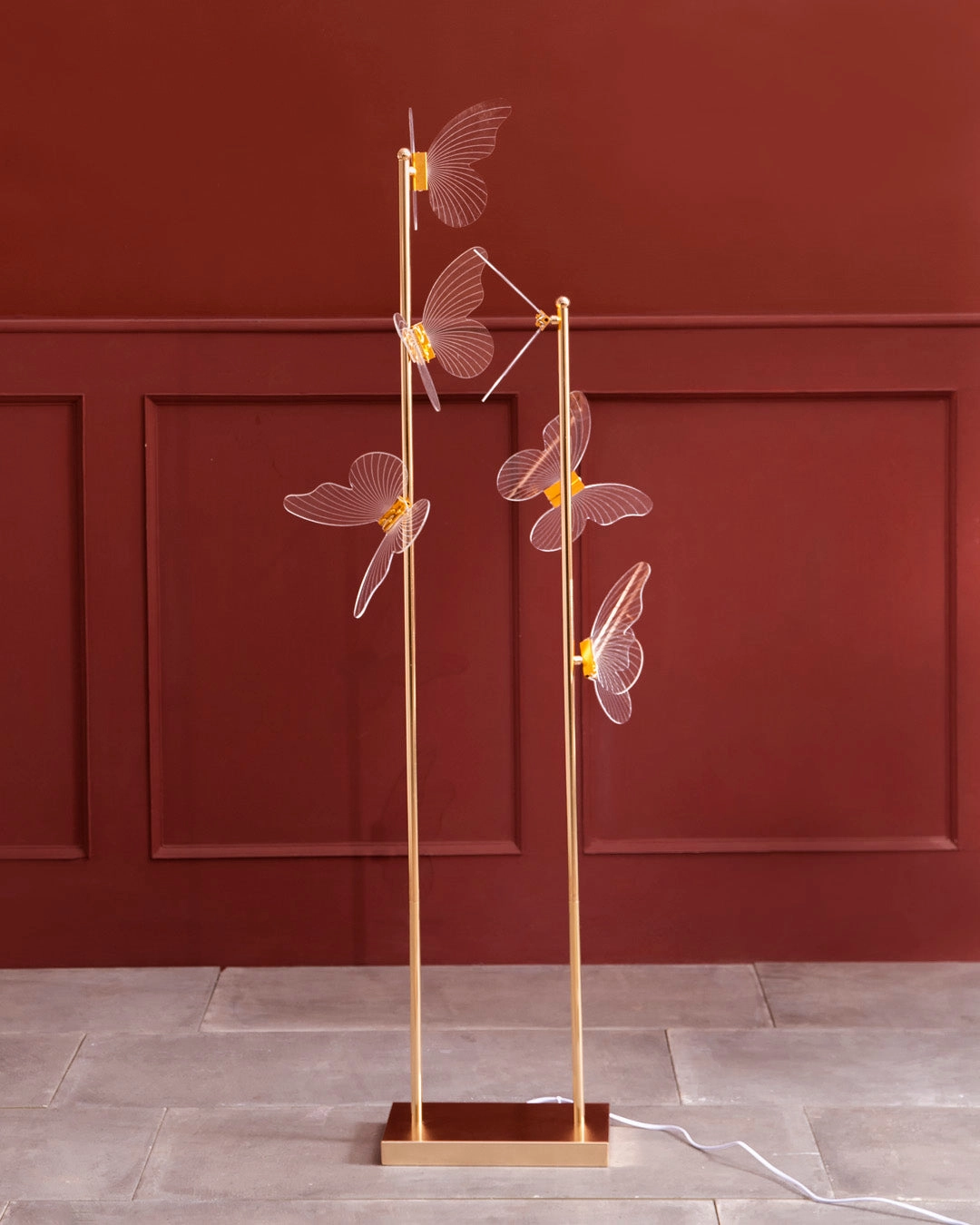 Vertical Floating Butterfly Floor Lamp