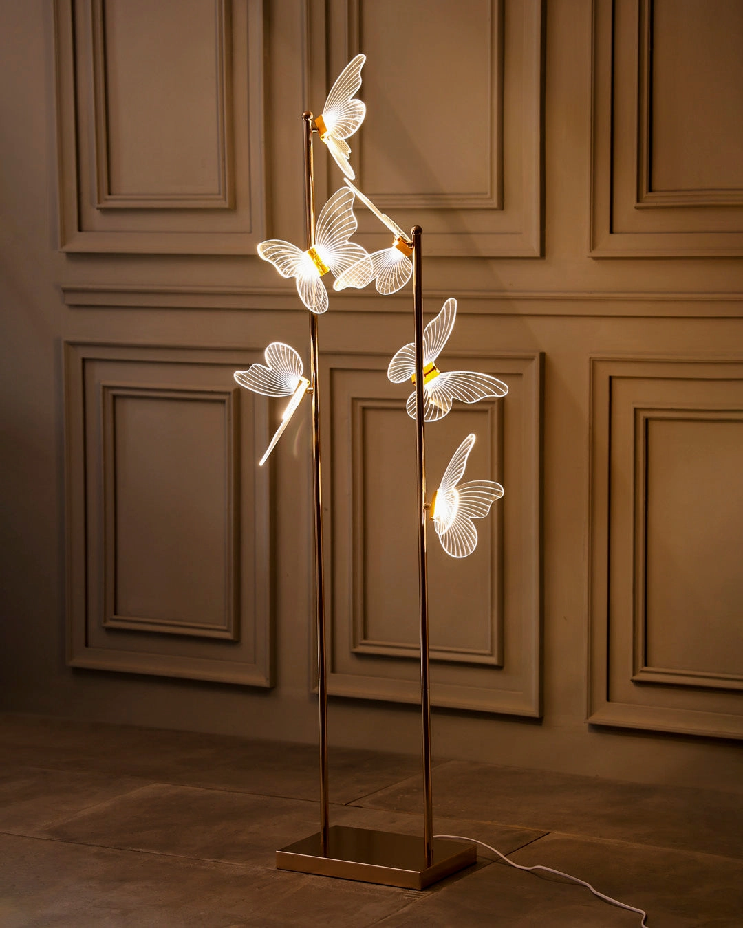 Vertical Floating Butterfly Floor Lamp