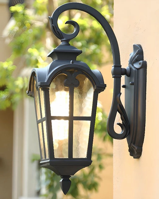 Vintage Black Lantern Outdoor Wall Light