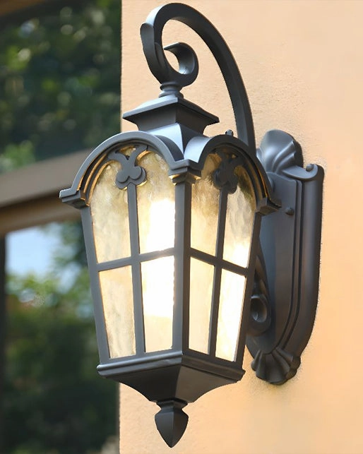 Vintage Black Lantern Outdoor Wall Light
