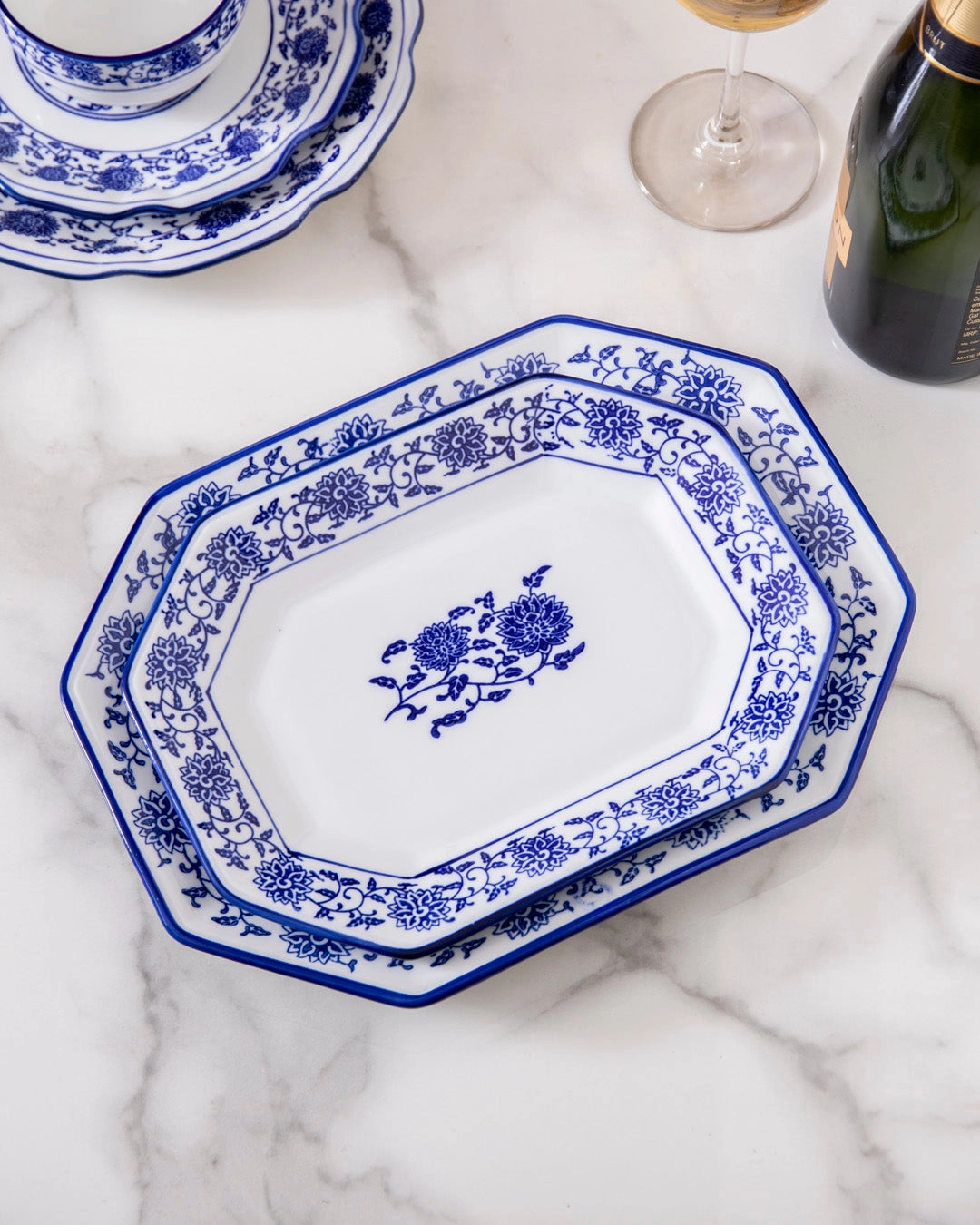 Vintage Blue & White Platter - Small