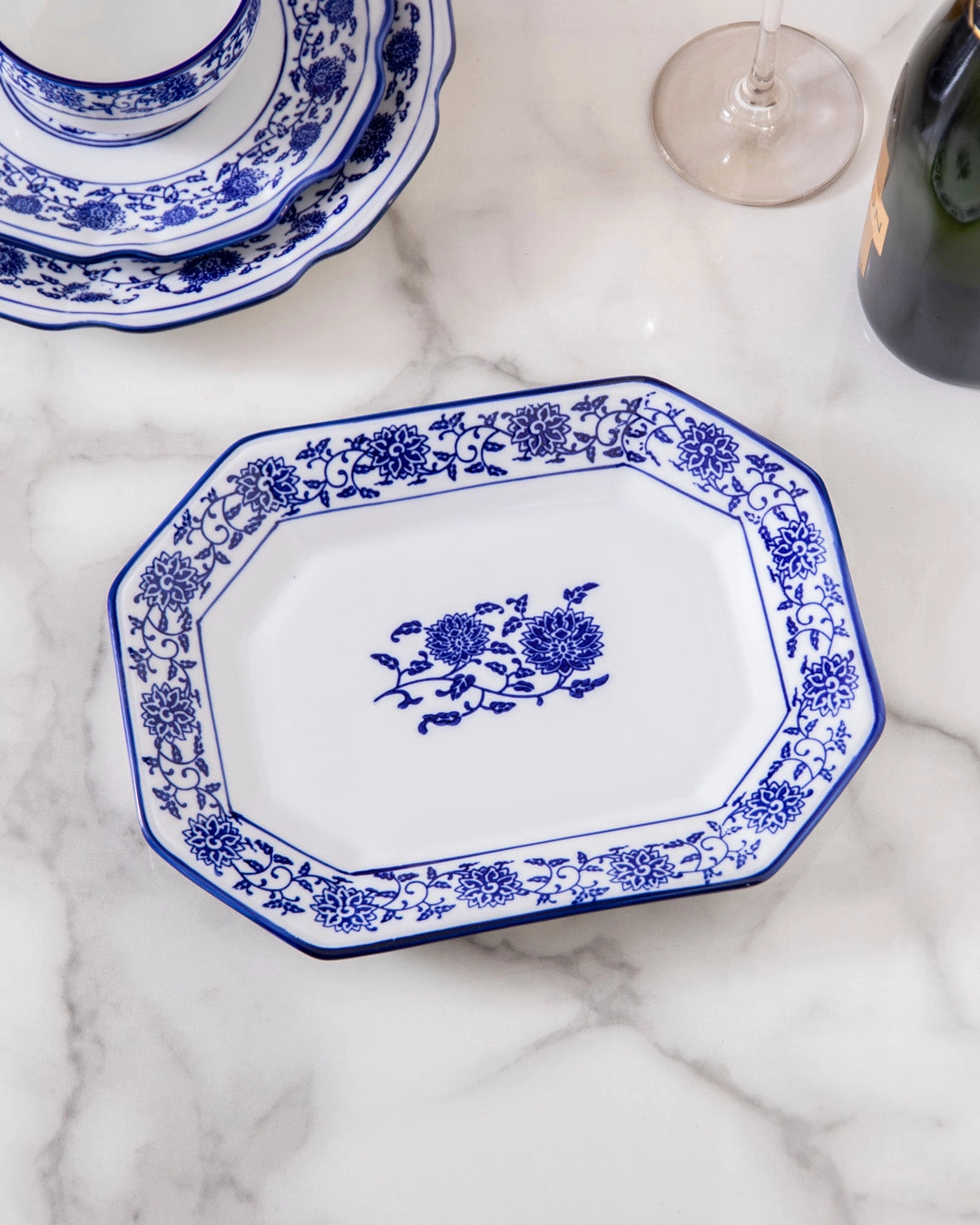 Vintage Blue & White Platter - Small