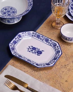 Vintage Blue & White Platter - Smallmodern kitchen decor ,kitchen dinner set ,dinnerware 