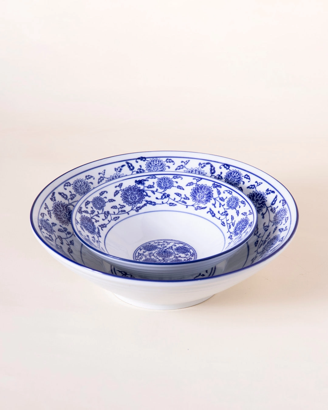 Vintage Blue & White Serving Bowl - Large
