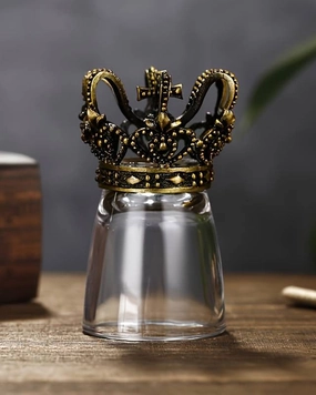 Vintage Crown Shot Glass - Goldmodern kitchen decor ,kitchen dinner set ,dinnerware 