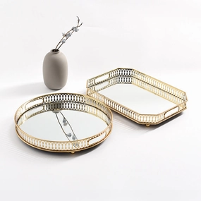 Vintage Gold Mirrored Trayhome decoration ,modern home decor 
