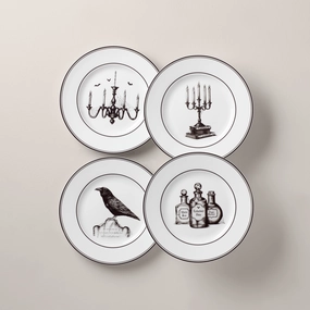 Vintage Halloween Dessert Plates - Set of 4halloween party decor ,outdoor halloween decor 