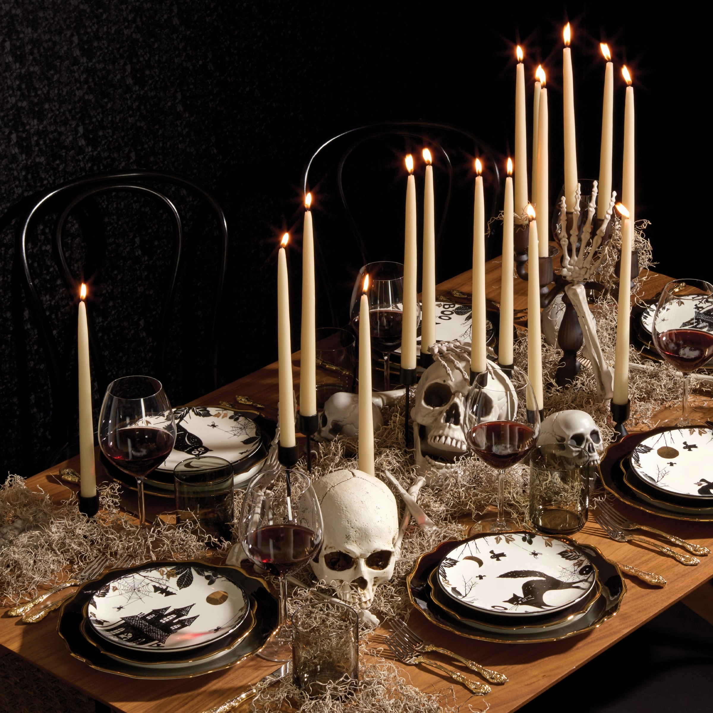 Vintage Halloween Haunted Accent Plates - Set of 4