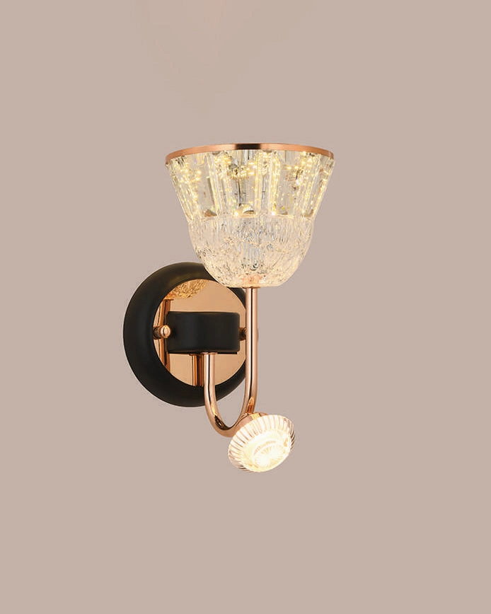 Vintage-Inspired Crystal Cup Wall Light