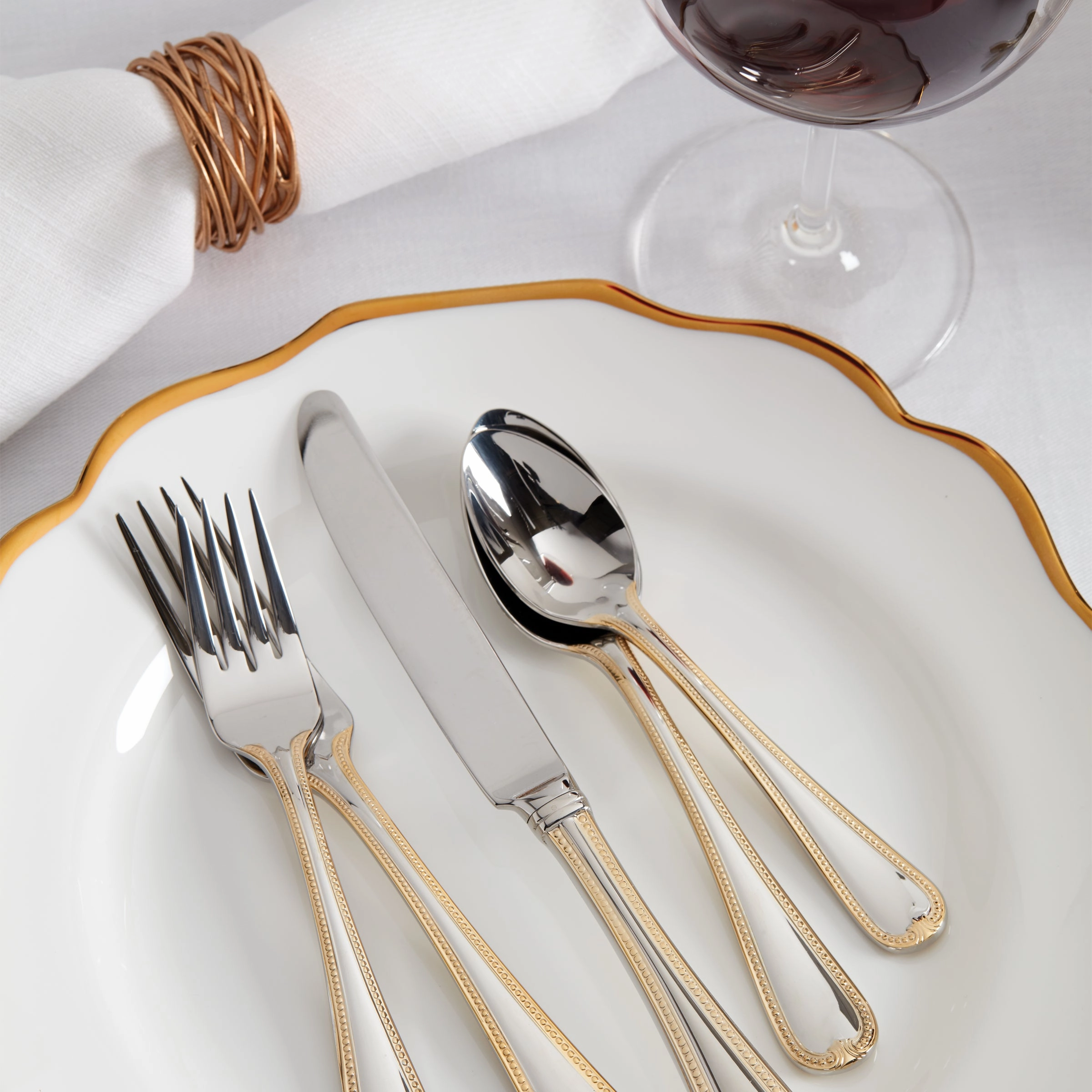 Vintage Jewel Gold 5 Piece Place Setting