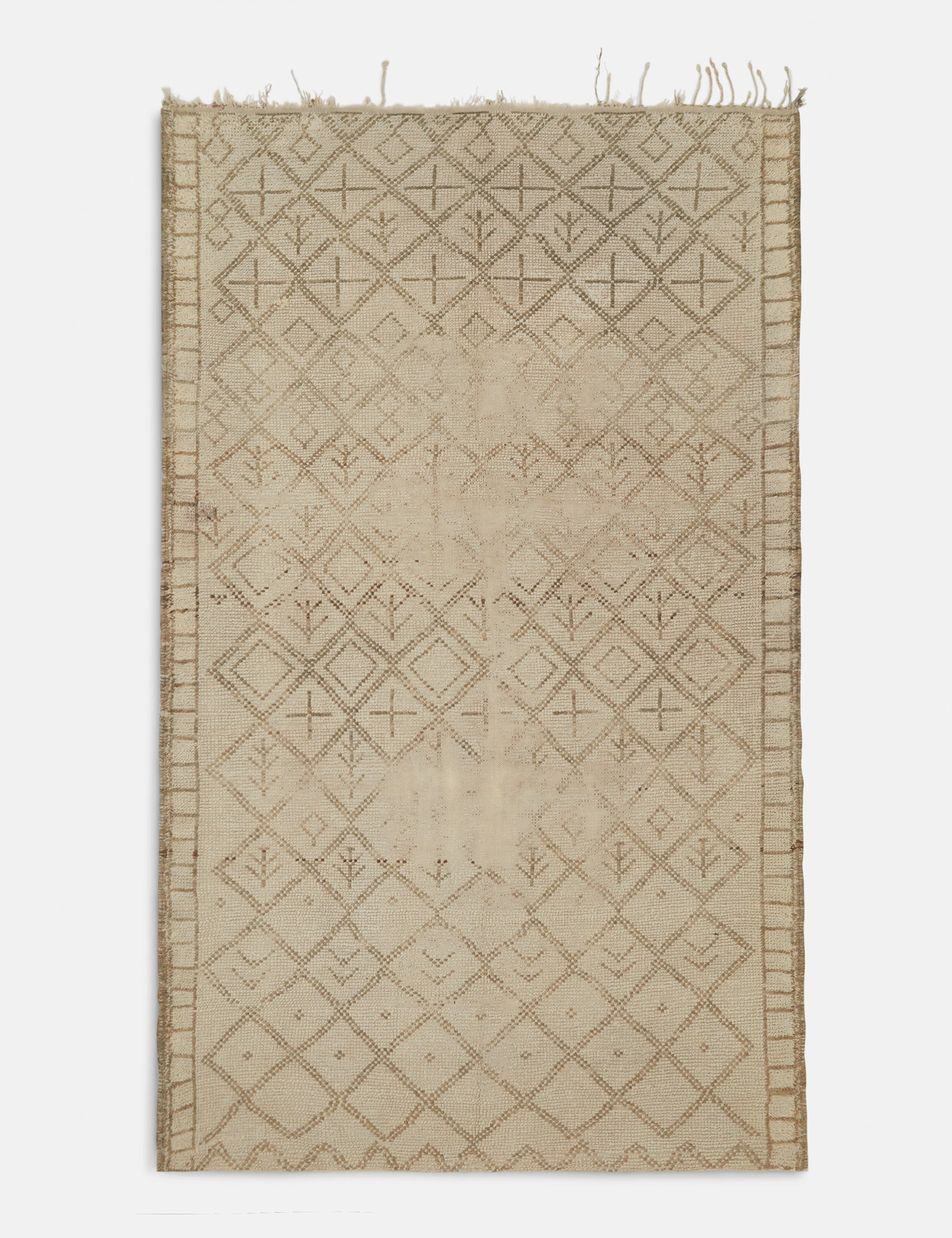 Vintage Moroccan Hand-Knotted Wool Rug No. 16, 5'5" x 9'5"modern color block patchwork rug
