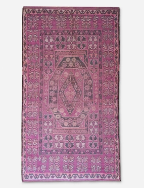 Vintage Moroccan Hand-Knotted Wool Rug No. 49, 6'4 x 11'4modern color block patchwork rug