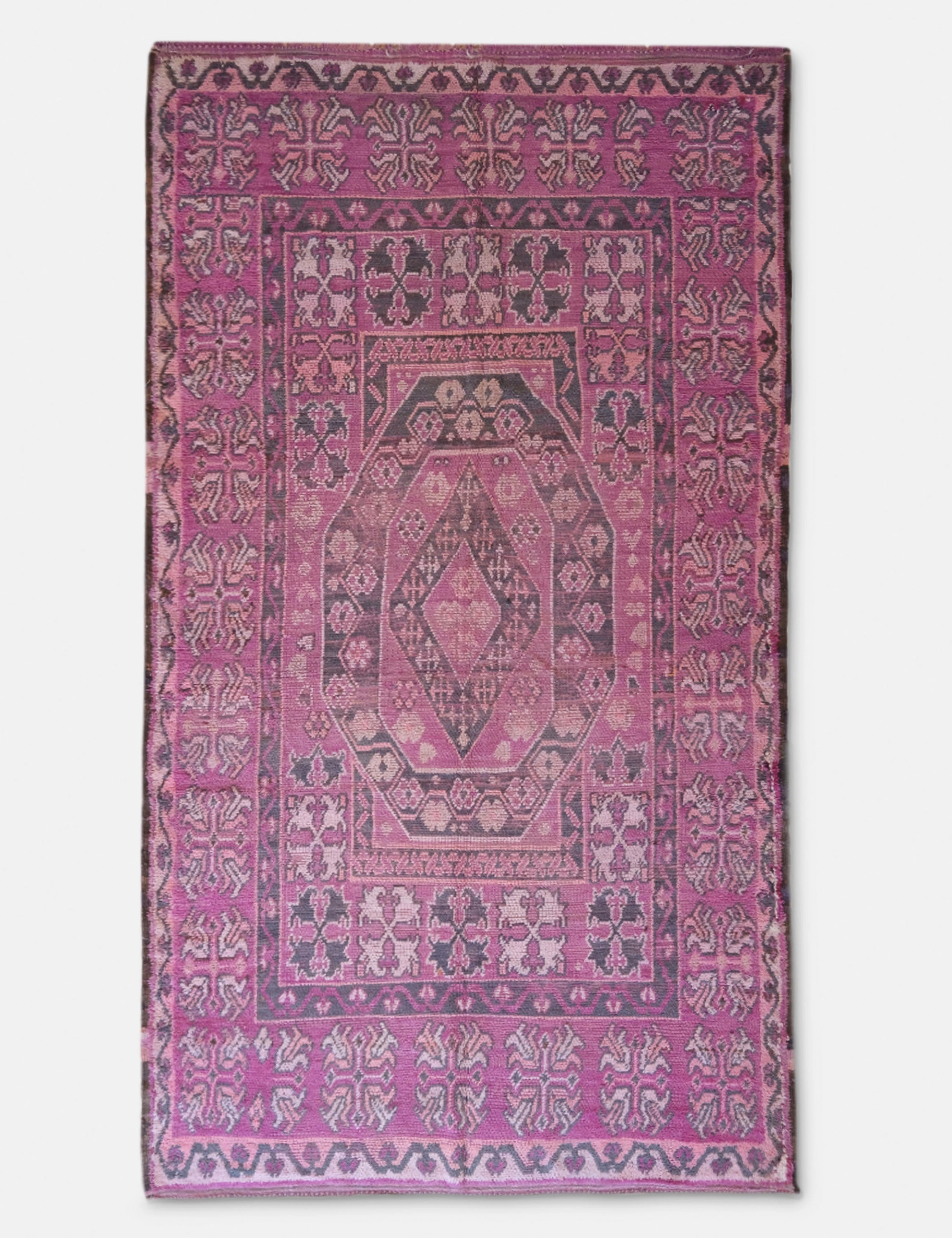 Vintage Moroccan Hand-Knotted Wool Rug No. 49, 6'4 x 11'4modern color block patchwork rug