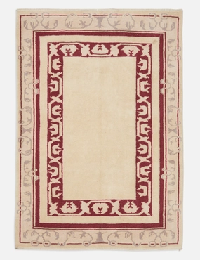 Vintage Turkish Hand-Knotted Wool Rug No. 256, 2'9" x 4'modern color block patchwork rug