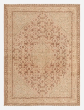 Vintage Turkish Hand-Knotted Wool Rug No. 274, 8'6" x 11'3"modern color block patchwork rug